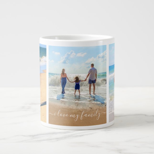 Mug avec collage photo et texte - I Love My Family (Devant)