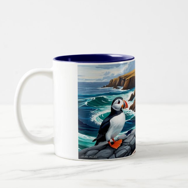 Mug avec des macareux islandais (Gauche)