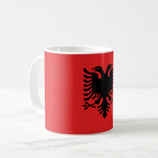Mug avec drapeau d'Albanie (Devant gauche)