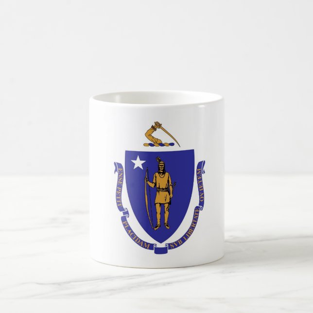 Mug avec drapeau de l'Etat du Massachusetts - USA (Centre)