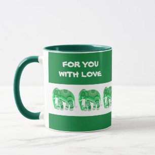MUG AVEC ÉLÉPHANTS VERTS COOL