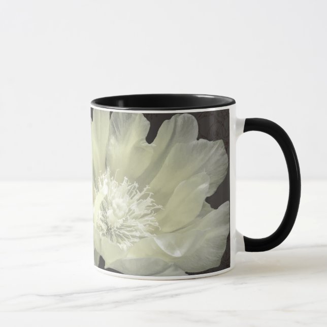 Mug avec Fleurs de Cactus en Crème & Noir (Droite)