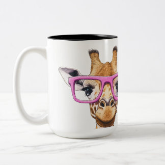 Mug avec girafe rose douce
