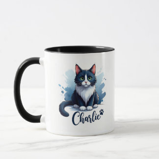Mug avec illustration de chat mignon – Cadeau pour