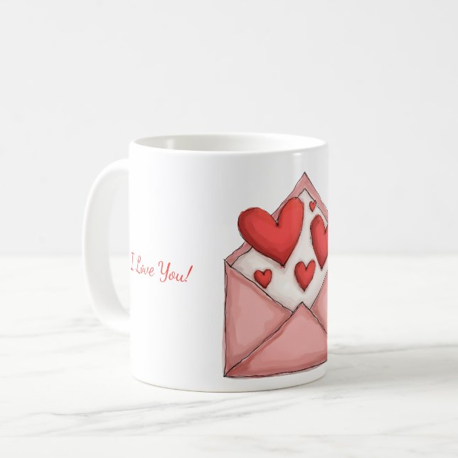 Mug avec le design de la Saint Valentin (Devant gauche)