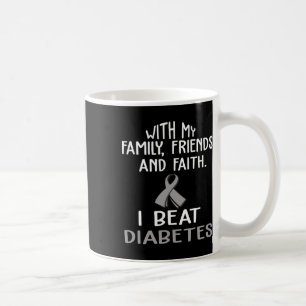 Mug Avec ma famille et ma foi, je bats le diabète 
