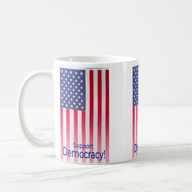 Mug avec message d'indicateur "Soutenez la démocra (Gauche)