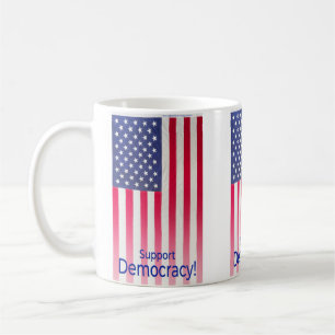 Mug avec message d'indicateur "Soutenez la démocra
