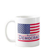 Mug avec message d'indicateur "Soutenez la démocra