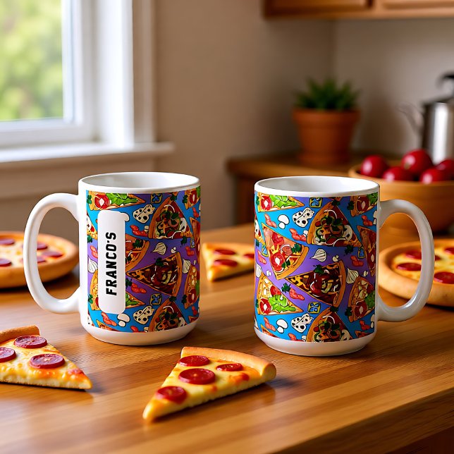 Mug Avec nom Funny pizza tranches (With name Funny pizza slices Coffee Mug)
