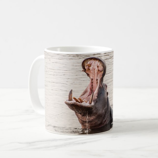 Mug avec portrait d'Hippo Yawning (Devant gauche)