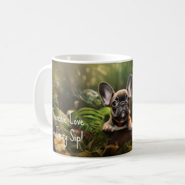 Mug Avec texte personnalisé, 🐶 chiot français (Devant gauche)