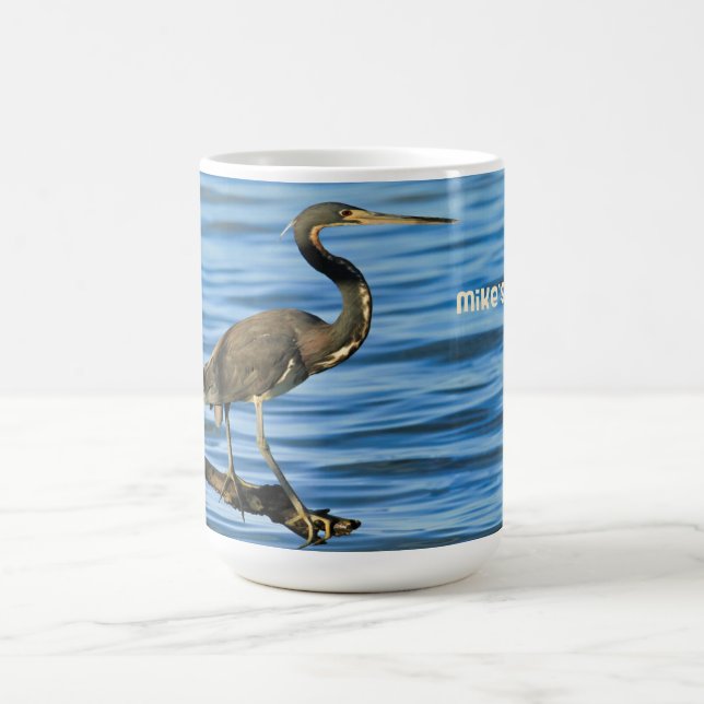 Mug avec Tri Coloré Heron sur Branche (Centre)