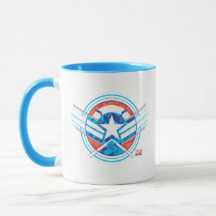 Mug Avengers   Bouclier géométrique rayé de Captain Am
