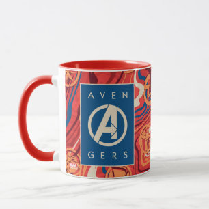 Mug Avengers Logo Avengers Peint en Marbre Rouge
