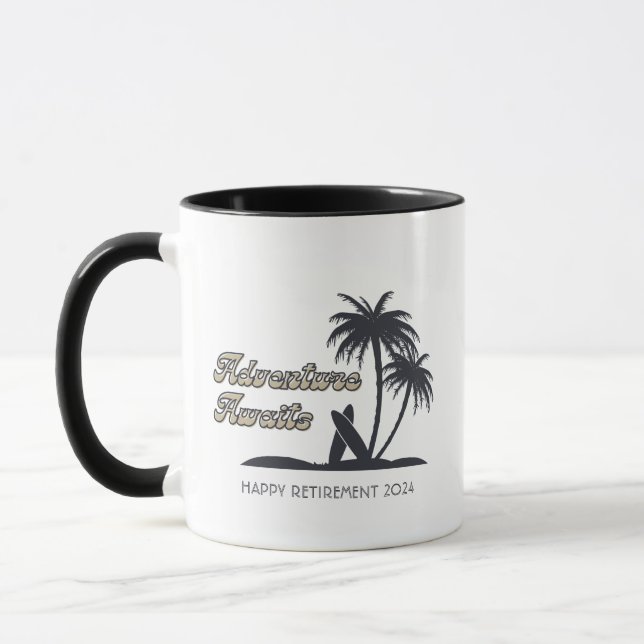 Mug Aventure Attend Tropical Beach Bonne Retraite (Gauche)