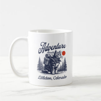 Mug Aventure de chat de randonnée vintage en attente d