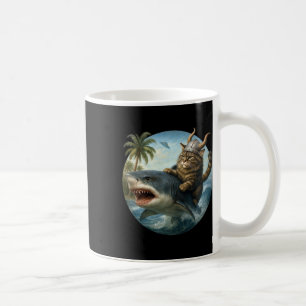Mug Aventure de chat Viking épique surfant sur un requ