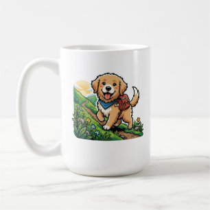 Mug Aventure de chiot Retriever doré de randonnée mign