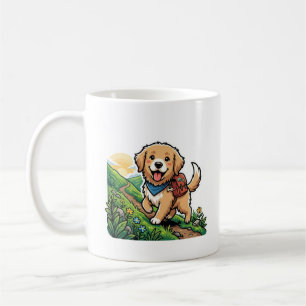 Mug Aventure de chiot Retriever doré de randonnée mign