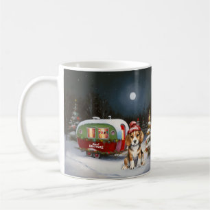 Mug Aventure de Noël de la caravane du Beagle d'hiver