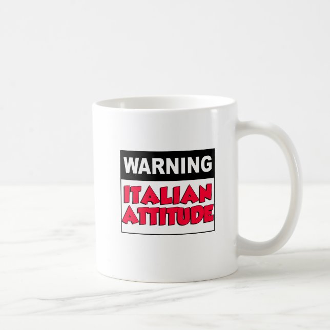 Mug Avertissement Attitude Musique Italienne (Droite)