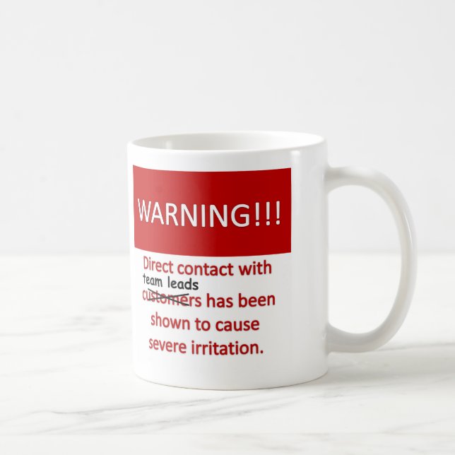 Mug Avertissement d'avance d'équipe (Droite)