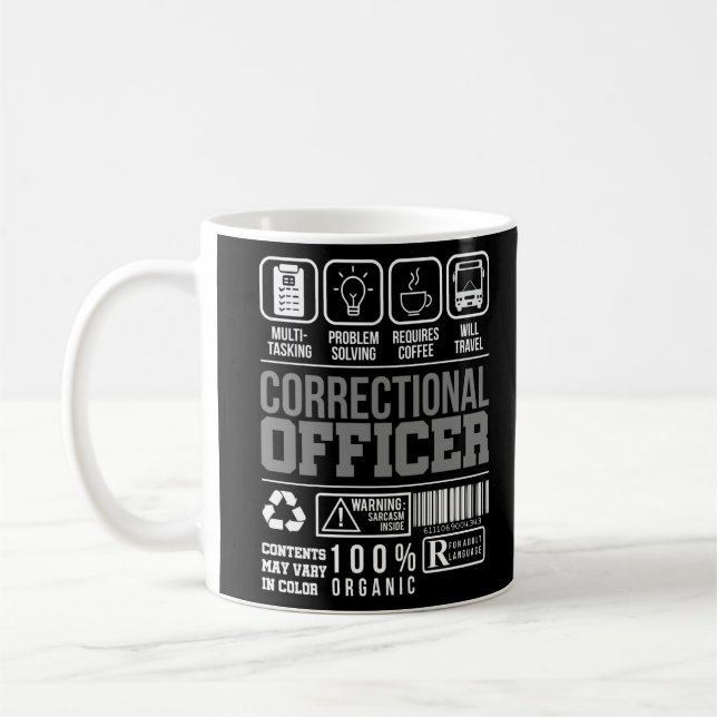 Mug Avertissement de l'agent correctionnel Ligne mince (Gauche)