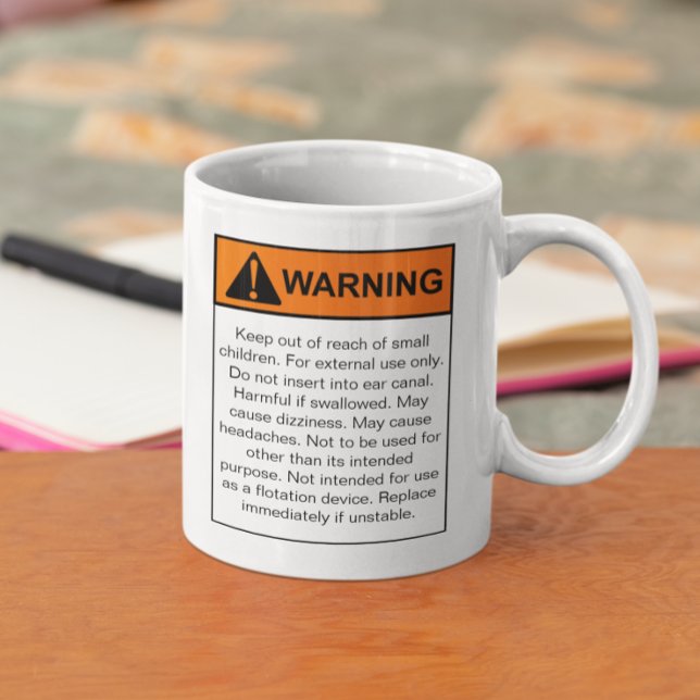 Mug Avertissement Étiquette Humour drôle (Créateur téléchargé)