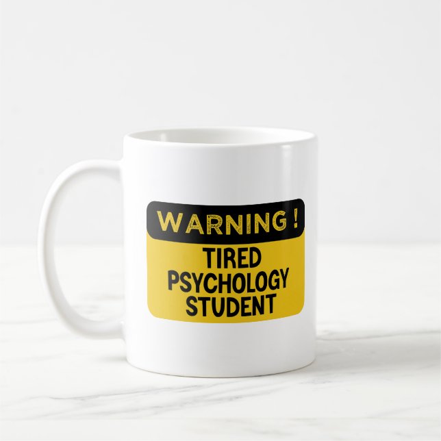Mug Avertissement Fatigué Statistiques Étudiant (Gauche)