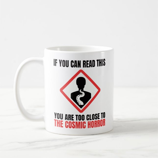 Mug Avertissement Horreur cosmique Cthulhu Lovecraft (Gauche)