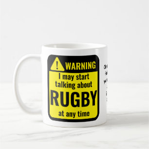 Mug Avertissement personnalisé drôle de rugby