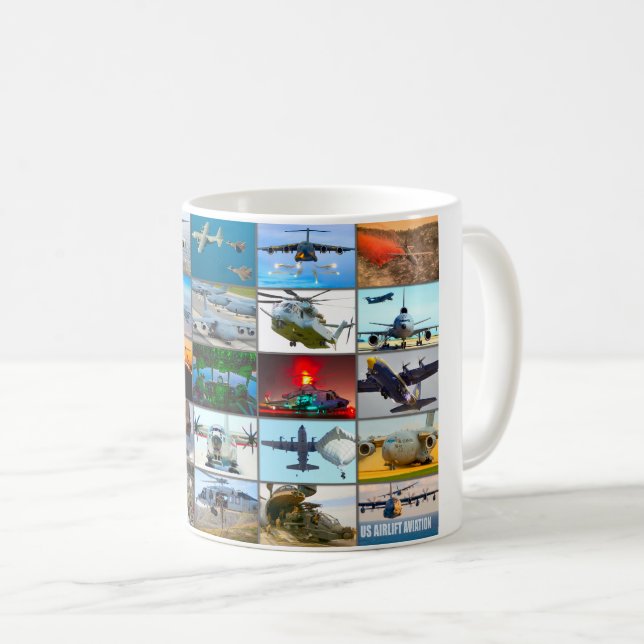 MUG AVIATION AÉRIENNE AMÉRICAINE "MONTAGE" (Devant droit)