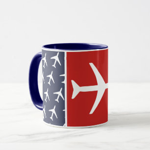 Mug Avion à plan blanc Funky Volant