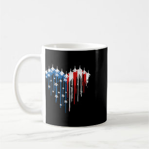 Mug Avion à réaction de chasse rétro Drapeau américain