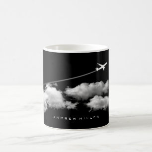 Mug Avion/avion à réaction/pilote personnalisé