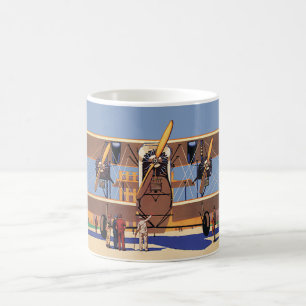 Mug Avion biplan de voyage et de transport vintage