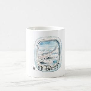 Mug Avion de fenêtre de voyage mondial