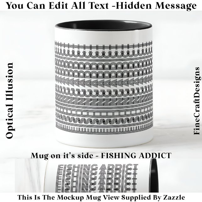 Mug Avis de pêche Message caché Grosse nouveauté 111B (Créateur téléchargé)