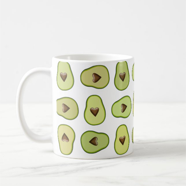 Mug Avocado Fruit Coeur Sain Personnalisé (Gauche)