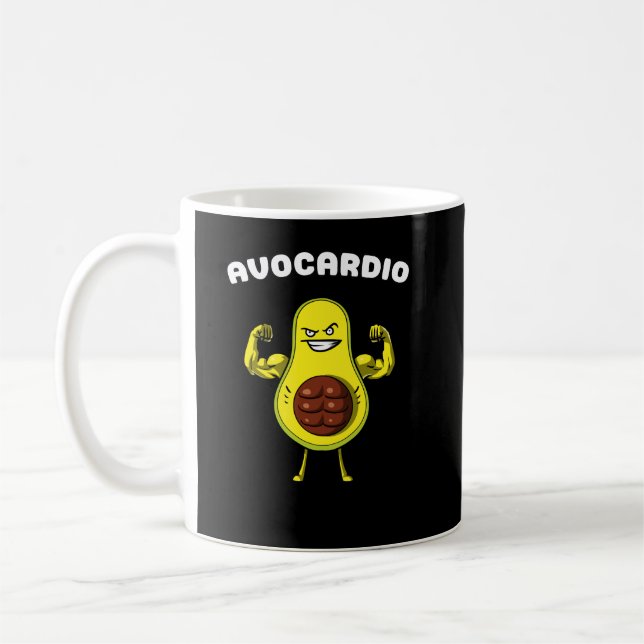 Mug Avocardio Fitness Avocado Funny Vegan Exercice Pla (Gauche)