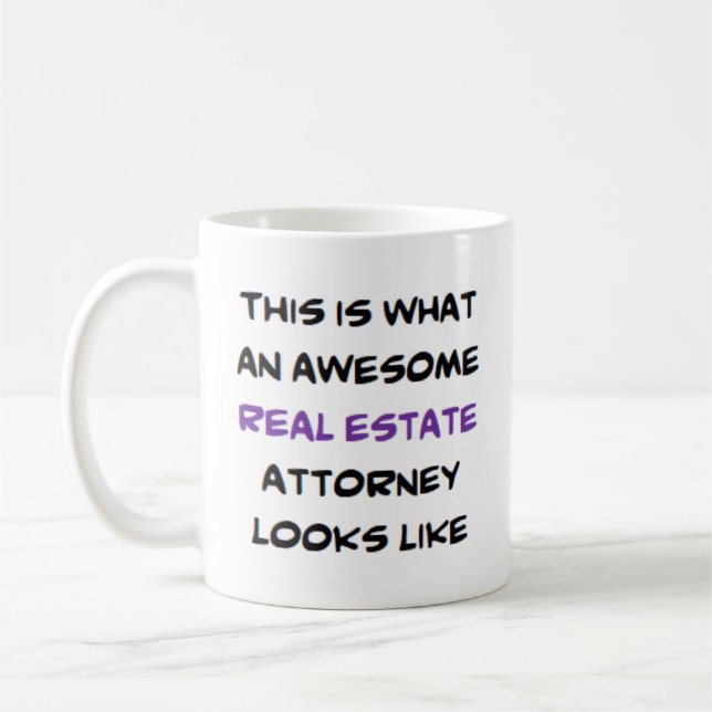 Mug avocat de l'immobilier, génial (Gauche)