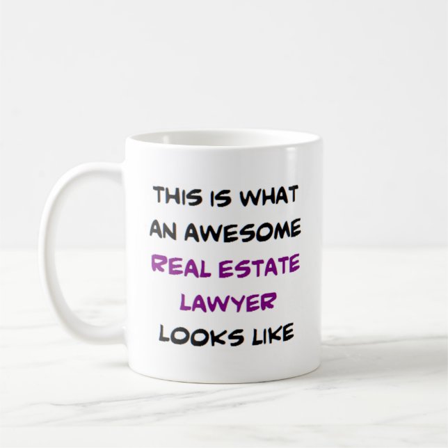 Mug avocat de l'immobilier, génial (Gauche)