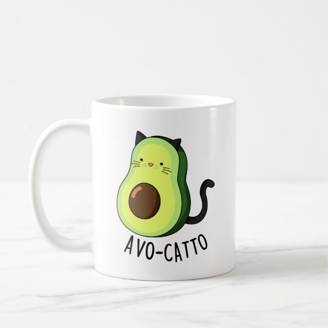 Mug Avocatto Drôle Avocado Pun de chat (Gauche)