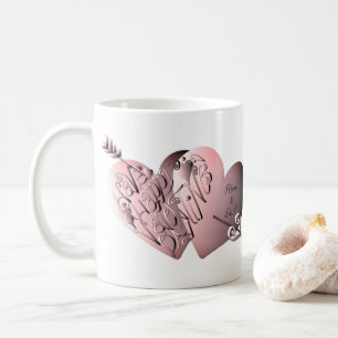 Mug "Avoir un Heureuse Sainte-Valentin"Coeurs écrits à
