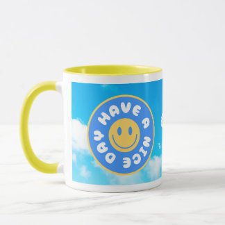 Mug Avoir un joyeux jour visage jaune poignée