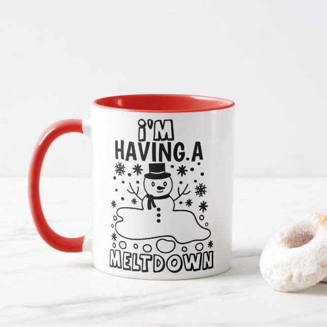 Mug Avoir une fusion | Funny Christmas Snowman Humour (Avec donut)