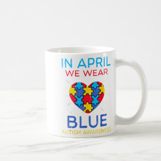 Mug Avril Nous Portons Blue Heart Puzzle Autisme Sensi