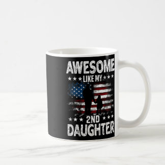 Mug Awesome Comme Ma 2E Fille Retro Usa Drapeau Père