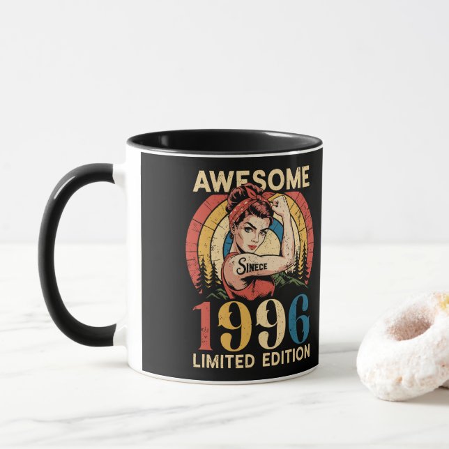 Mug Awesome Since 1996 Retro 30th Women's Birthday (Avec donut)